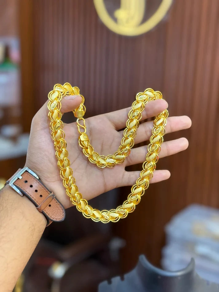 Big lotus chain 1 Gm Gold Plated
