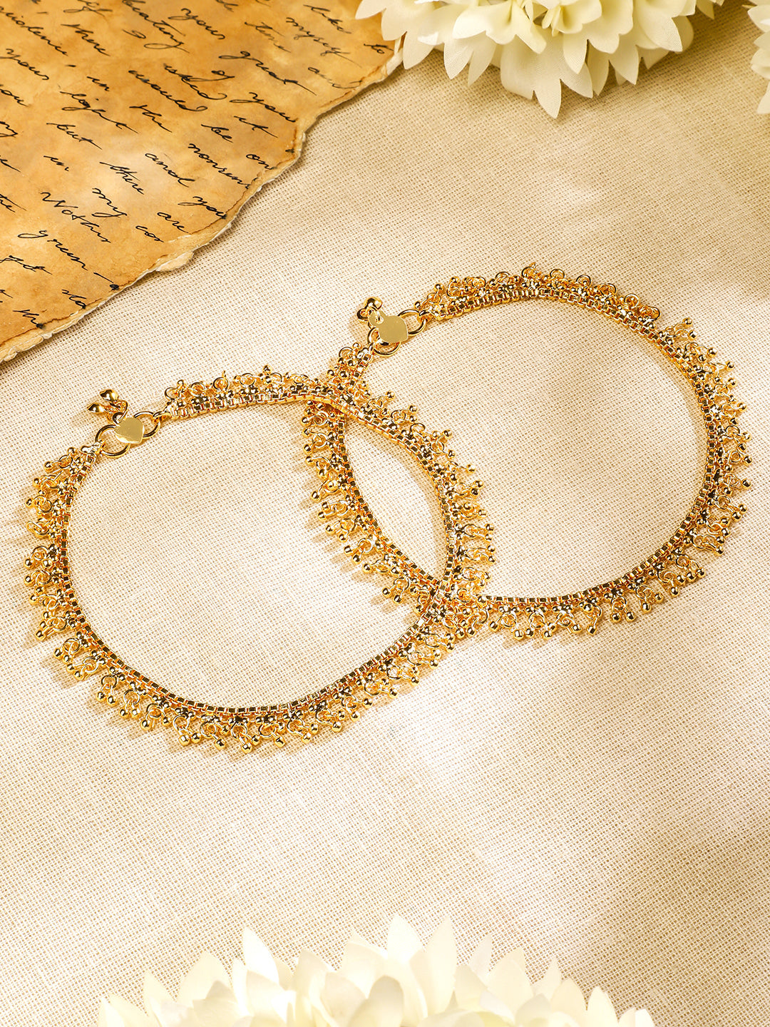 Timeless Beauty 22K Gold-Plated Linked Chain Anklet