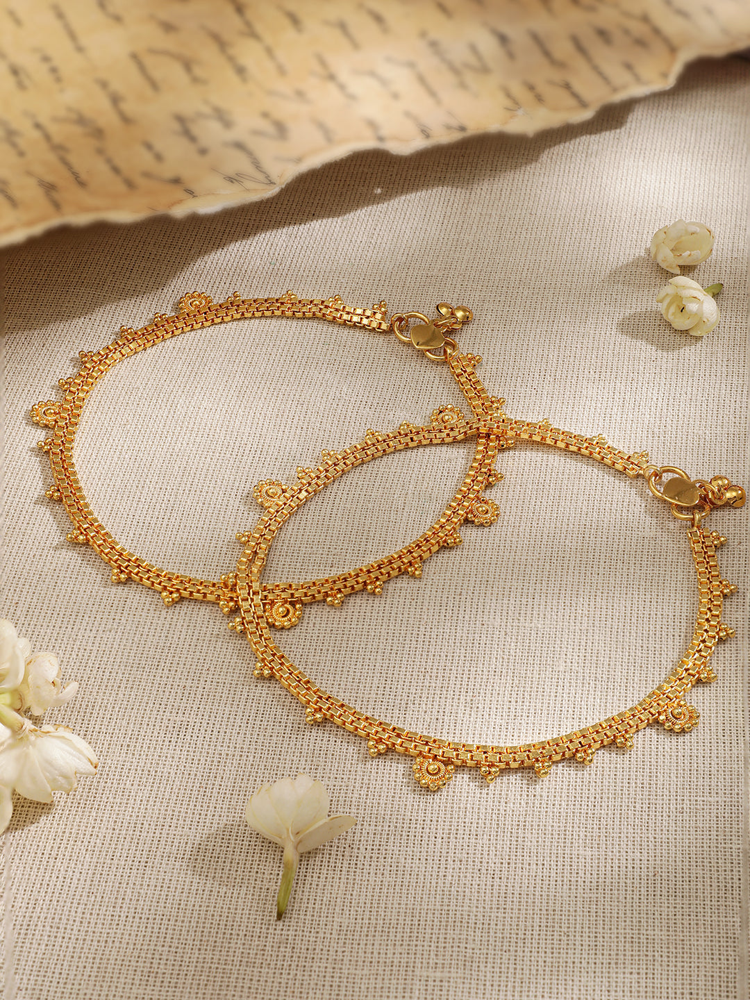 Rubans Set Of 2 Gold-Plated Anklet